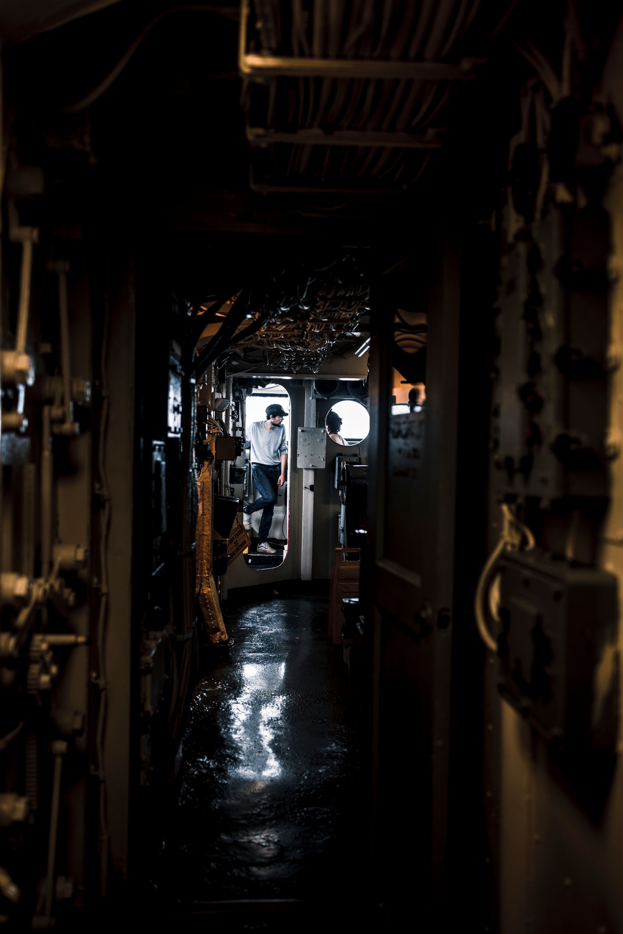 Vessel engine room machinery corridor