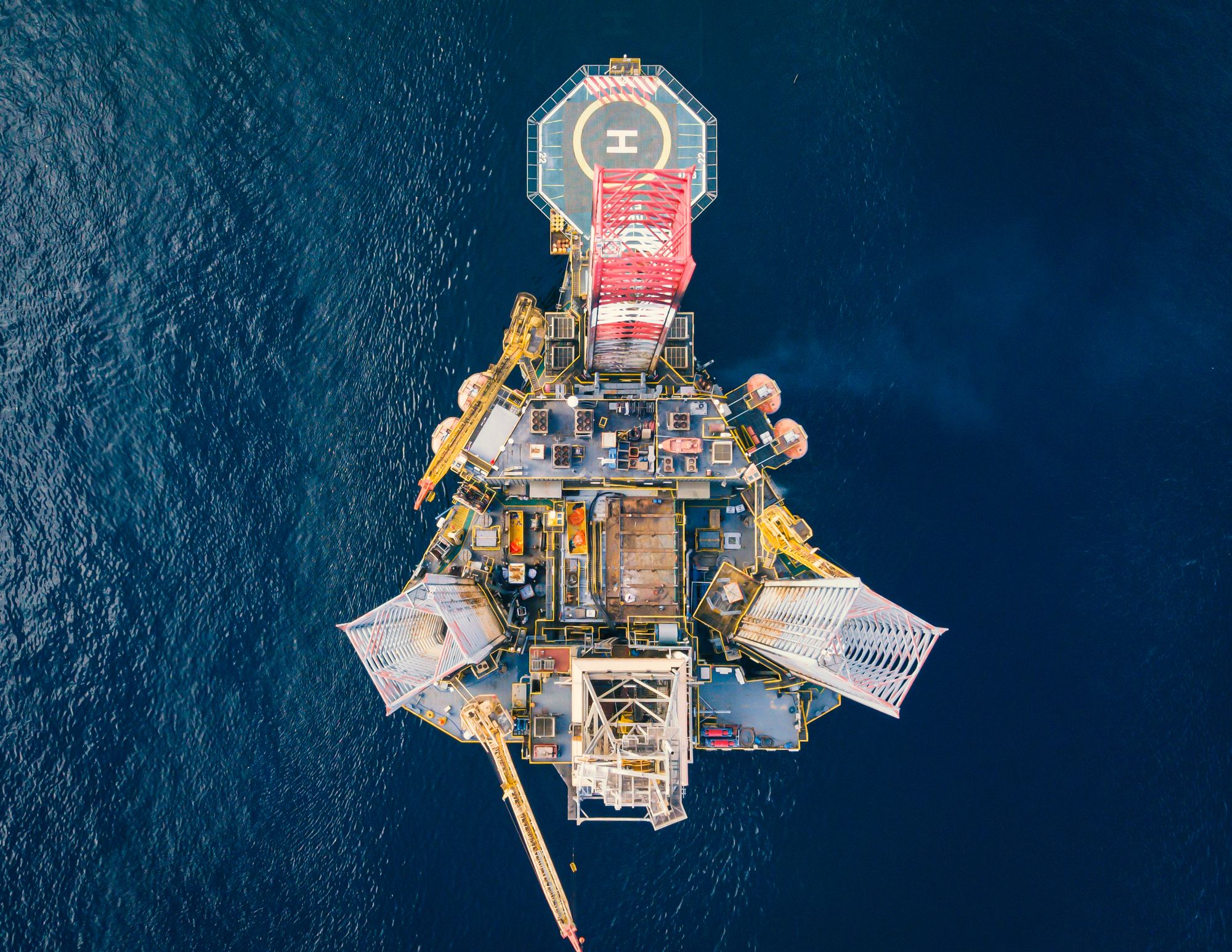 Aerial view of an offshore production platform